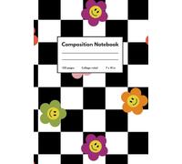 Checkerboard Flower Notebook: Cute Retro College Ruled Composition Notebook for School, Journaling & Note Taking | 120 Pages | 7 x 10 Inches