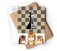 Checkerboard Queen Black Word Chess Postcards Envelopes Cards Mailing Year Horse