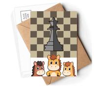 Checkerboard Queen White Word Chess Postcards Envelopes Cards Mailing Year Horse