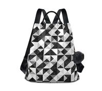 Checkerboard Squares Black White Fashion Women's Backpack for Travel Shopping, Anti Theft Zipper, Multiple Pockets, Stylish
