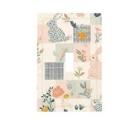 Checkered Bunny Single Rocker Light Switch Cover Plate, Rabbit Decorative Wall Plate, Easy to Install, Outlet Cover for Home Office Kitchen Apartment