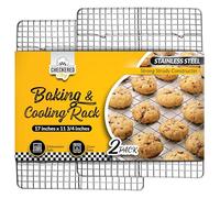 Checkered Chef Cooling Rack Baking Rack Twin Set. Stainless Steel Oven and Dishwasher Safe Wire Rack. Fits Half Sheet Cookie Pan