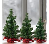 Checkered Christmas Tree for Holiday Tabletop Use 20cm 30cm 40cm Plastic Festive Indoor Home Office Seasonal Ornament (20cm)