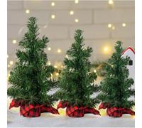 Checkered Christmas Tree for Holiday Tabletop Use 20cm 30cm 40cm Plastic Festive Indoor Home Office Seasonal Ornament (40cm)