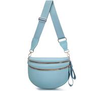 Checkered Crossbody Bag,Nylon Bum Bags for Women Fashionable Purse Checkerboard Fanny Pack with Shoulder Strap, Pure ice blue, Fashion