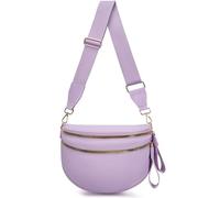 Checkered Crossbody Bag,Nylon Bum Bags for Women Fashionable Purse Checkerboard Fanny Pack with Shoulder Strap, Pure light purple, Fashion