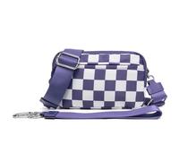 Checkered Crossbody Bag,Water Repellent Waist Packs,Crossbody Bags with Adjustable Strap for Travel Runing Sports (Purple)