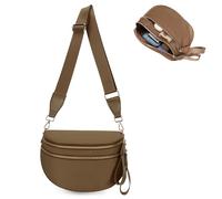 Checkered Crossbody Bum Bag for Women, Spacious Nylon Checkerboard Purse with Removable Wallet, Adjustable Strap, Large Capacity Fanny Waist Packs, Dark Brown, One Size, Checkered