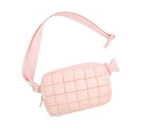 Checkered Down Crossbody Bag, Checkered Crossbody Bum Bag, 2024 New Puffer Belt Bags for Women (Pink,One Size)