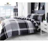 Checkered Duvet Cover Sets, 3 pcs, Soft & Warm Polycotton Double, Grey