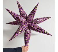 Checkered Explosion Pointed Star Foil Balloons/4D Checkered Racing Balloons/Race Car Birthday Party Supplies/Las Vegas Casino Party/Father's Day Boys Party (2 Pcs Purple Cheetah)