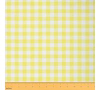 Checkered Fabric by The Yard,Light Yellow White Classic Gingham Buffalo Plaid Modern Simple Style for Decoration,Geometric Grid Art Print Room Decor Soft Flannel Polyester 2 Yards,72" L x 59" W