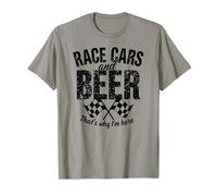 Checkered Flag Race Cars & Beer That's Why I'm Here T-Shirt