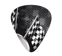 Checkered Flag Racing Guitar paddles, bass guitar, electric guitar or Hawaii four strings (12 packs, thin, medium, heavy)