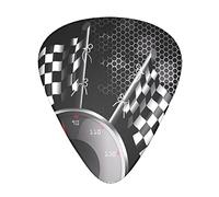 Checkered Flag Racing Guitar Plectrums 12 Pieces Set =>> Comfortable In The Hand With Smooth Edges Three Thicknesses To Match