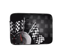 Checkered Flag Racing Pattern 13 inch laptop bag, inner protective sleeve, portable and suitable for business trips or travel
