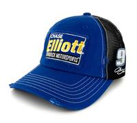 Checkered Flag Sports Chase Elliott 2025 Vintage Patch Hat Blue/Black, Blue and Black, One size