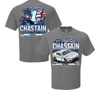 Checkered Flag Sports Ross Chastain 2026 BL Patriotic Eagle Car 2-Spot T-Shirt, Gray, XL