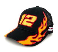 Checkered Flag Sports Ryan Blaney 2025 Flame #12 Mesh Hat Black