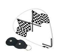 Checkered Flags Race Flag Guitar Picks, 6 Pack Includes Thin(.46mm), Medium(.71mm) & Heavy Gauges(.96mm) Suitable For Guitar, Ukulele, Etc.