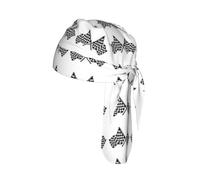 Checkered Flags Race Flag Print Head Scarf Cycling Cap Under Helmet Breathable Quick Dry Tie Back Modern Fit Motorcycle Liner