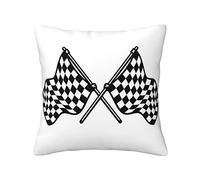 Checkered Flags Race Flag Print Luxurious Double-Sided Printed Cushion Cover - 100% Polyester - Four Seasons Universal Throw Pillow Cover For Ideal Home Decoration