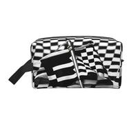 Checkered Flags Race Flags Print Large Capacity Travel Toiletry Bag Unisex Daily Use Storage Weekend Trips Pouch