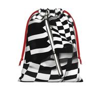 Checkered Flags Race Flags Print Multi-Functional Drawstring Reusable Gift Pouch Daily Storage All Occasions Use