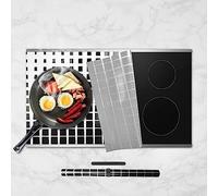 Checkered Large Induction Hob Protector Mat, Advanced Silicone Cover for Induction Hobs - (Magnetic) Cooktop Scratch Protector for Induction Stove (78x52cm, Black_ White)