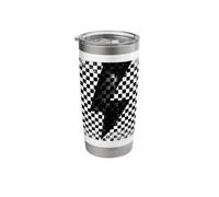 Checkered Lightning Bolt Thunder Checkerboard Graphic Stainless Steel Insulated Tumbler
