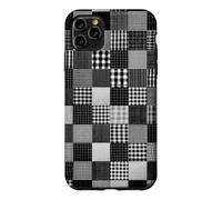 Checkered Patchwork Plaid Gingham Tartan Pattern Black White Case for iPhone 11 Pro Max