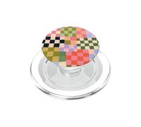 Checkered Pattern Wavy Colorful Retro Y2K 70s Aesthetic PopSockets PopGrip for MagSafe