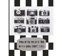 Checkered Photography Composition notebook - You only regret the ones you don't take | 120 pages college ruled 8x10 | Black and White Trendy Check with vintage Cameras Journal