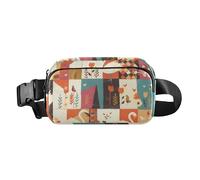Checkered Plaids Cute Swans Fashionable Fanny Waist Pack for Women Men Teens Small Bum Bag Belt with Adjustable Strap for Travel Shopping Running