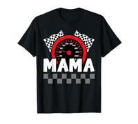 Checkered race car Mama White Black Checkerboard Women Flag T-Shirt
