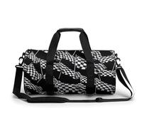 Checkered Racing Flag Gym Duffel Bag Sports Shoulder Backpack Travel Weekender Handbag for Men Women