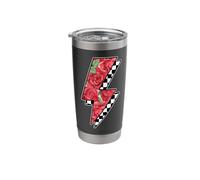 Checkered Rose Lightning Bolt Thunder Checkerboard Stainless Steel Insulated Tumbler