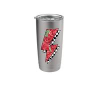 Checkered Rose Lightning Bolt Thunder Checkerboard Stainless Steel Insulated Tumbler