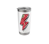 Checkered Rose Lightning Bolt Thunder Checkerboard Stainless Steel Insulated Tumbler