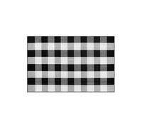 Checkered Rug-40cmx60cm Area Checkerboard Rugs Washable with Non Slip,Soft Low Pile Stain Resistance Retro Carpet for Living Room Bedroom Bathroom (Black and White)