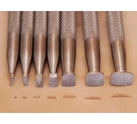 Checkered Stamps Leather Stamping Undercut Beveler - One Piece or Set of 7 Leather Stamping Tools in Stainless Steel (Full Set, 7 Pieces)