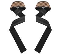 Checkered Yellow White Brown Lifting Wrist Straps 26" Power Workouts Heavy Duty Wrist Workout Straps for Weightlifting, Gym, Deadlift, Workout