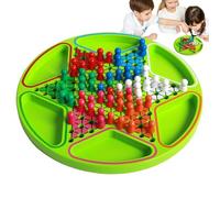 Checkers Board Game for Adults | Hexagonal Strategy Table Toys,Wooden Colorful Beads Checkers Chess Board Game Set - for Kids Family Gathering Social Activity Travel School Home