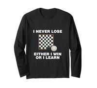 Checkers Game I Never Lose Either I Win Or Learn Checkers Long Sleeve T-Shirt