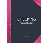 Checking account ledger - Large version: Checkbook log | Checkbook register notebook | Personal Checking Account Balance Register | 101 pages, 8"x10" ... pink leather imitation cover reinforcement