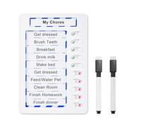 Checklist Planning Board, 8.66x5.9 Inch Plastic Erasable Chore Chart with 10 Sliders and Writing Tool Portable Chore Board Chore Schedule Magnetic Planning Board for Kids to Do List Home Office Memo