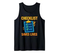 Checklist Saves Lives | Pilot & Crew Aviation Enthusiasts Tank Top