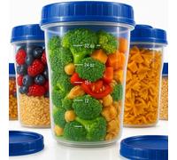 Checkmart Plastic Soup Containers Freezing, Microwave Safe - 1000ml, 1 Litre - [6 Pack] - Deli With Twist Top Lids, Food Storage Freezer - Airtight Plastic Containers - Dishwasher Safe BPA-Free