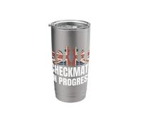 Checkmate in Progress UK Flag Chess Pieces British Chess Stainless Steel Insulated Tumbler