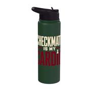 Checkmate is My Cardio Chess Player Stainless Steel Insulated Water Bottle